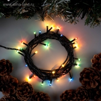 Гирлянда &laquo;Нить&raquo; 3 м, IP20, тёмная нить, 30 ламп, свечение мульти, 8 режимов, 220 В