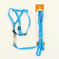 Комплект "Классика", капрон, поводок 120 х 1 см, ОГ 21-35 см, голубой Комплект "Классика", капрон, поводок 120 х 1 см, ОГ 21-35 см, голубой