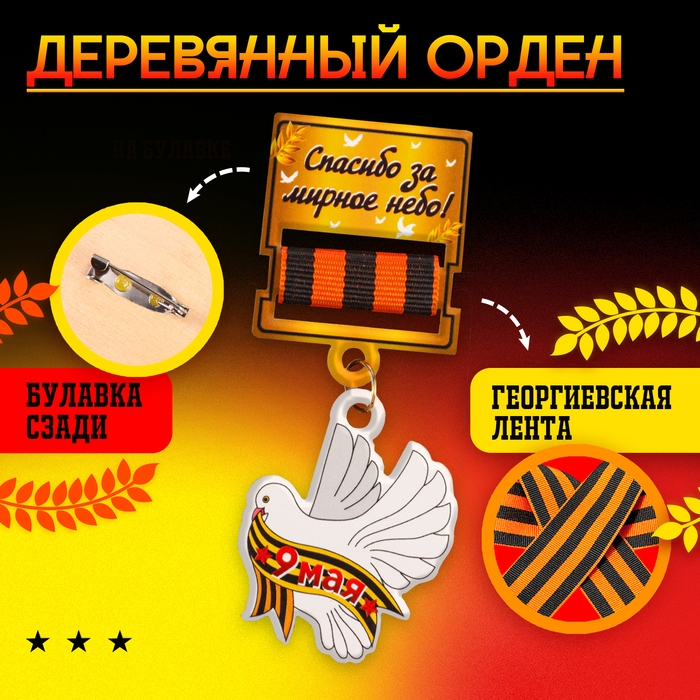 Карнавальный набор &laquo;На парад победы&raquo;: аксельбант, значок, цвет золотой