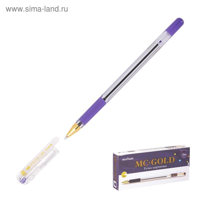 Ручка шариковая MunHwa MC Gold, узел 0.5 мм, чернила фиолетовые, штрихкод на ручке Ручка шариковая MunHwa MC Gold, узел 0.5 мм, чернила фиолетовые, штрихкод на ручке