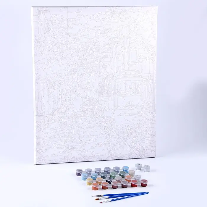 Картина по номерам на холсте с подрамником &laquo;Трамвай на закате&raquo; 40&times;50 см