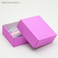 Коробка сборная, крышка-дно, сиреневая, 14,5 х 14,5 х 6 см Коробка сборная, крышка-дно, сиреневая, 14,5 х 14,5 х 6 см