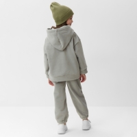 Костюм флисовый (худи и брюки) детский MINAKU: Fleece Soft, цвет графит, рост 110 см