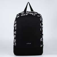 Рюкзак школьный текстильный &laquo;Надписи&raquo;, 46х30х10 см, вертикальный карман, цвет чёрный