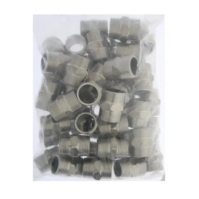 Ниппель ZEIN, 1", наружная резьба, нержавеющая сталь, фасовка 50 шт.