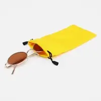 Чехол для очков на затяжке, длина 17,5 см, ФАСОВКА 20 ШТ, плотность 190 г/м2, цвет жёлтый