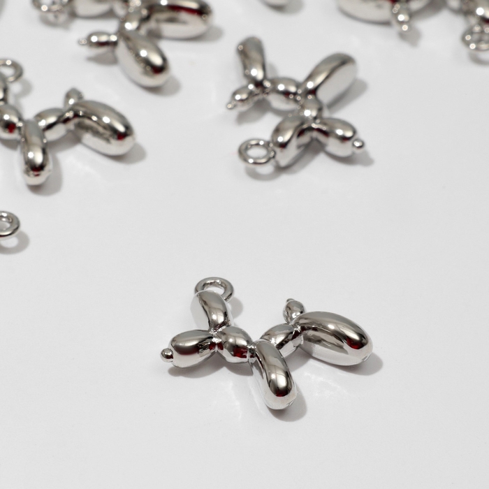 Подвеска «Собачка», набор 10 шт., цвет серебро Подвеска «Собачка», набор 10 шт., цвет серебро