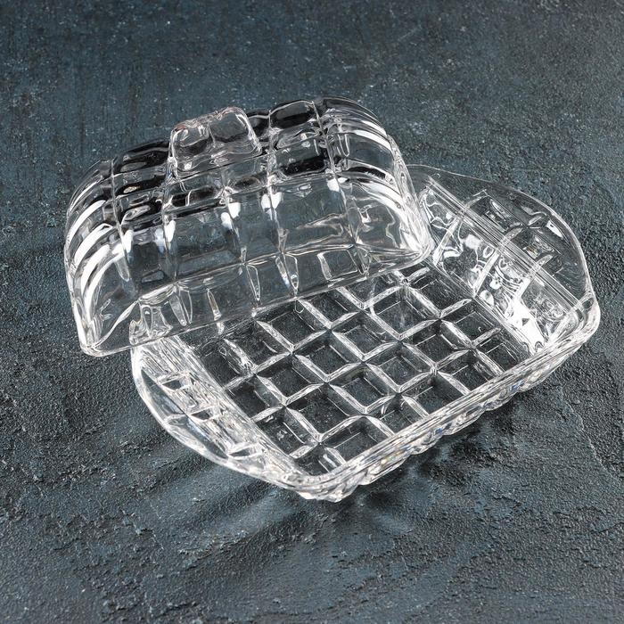 Маслёнка стеклянная Доляна &laquo;Венеция&raquo;, 17,5&times;10,5&times;6,5 см