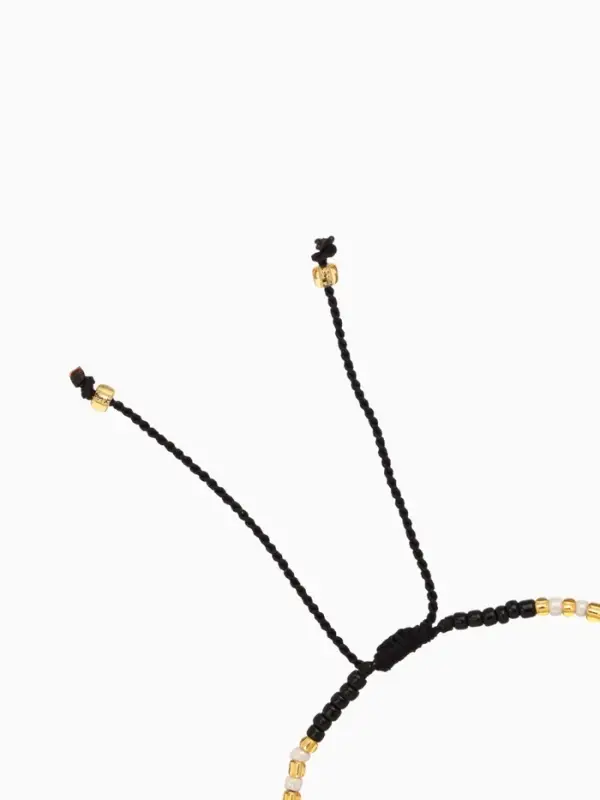 Браслет "Лила" длина 16 см, цв. чёрный, золотистый