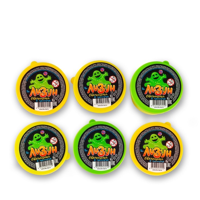 Лизун светящийся в темноте, 120 г, цвет МИКС