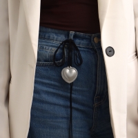 Портупея с кулоном &laquo;Сердечко&raquo; кожа, трансформер, цвет серебро, 150 см