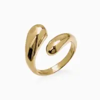 Кольцо &laquo;Капли БО&raquo;, цвет золотой, безразмерное