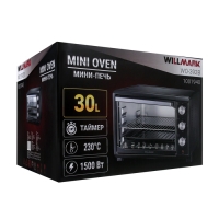 Мини-печь WILLMARK WO-392B, 1500 Вт, 30 л, таймер, до 230&deg;С, чёрная
