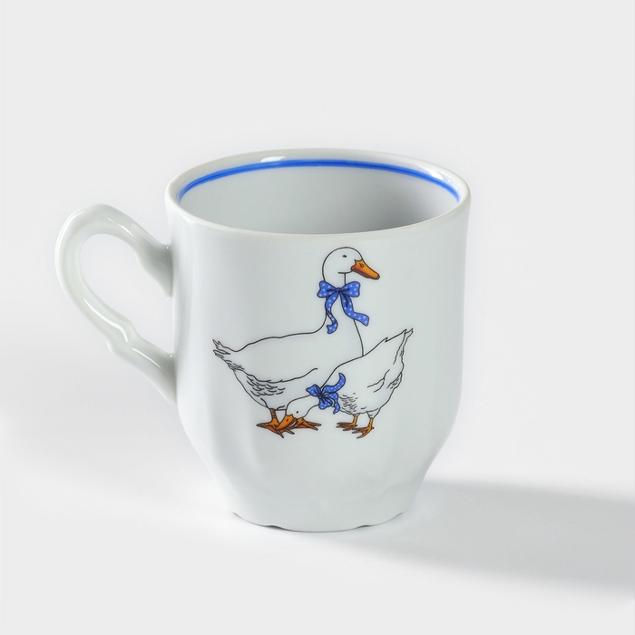 Кружка фарфоровая &laquo;Гуси&raquo;, 220 мл, рисунок микс