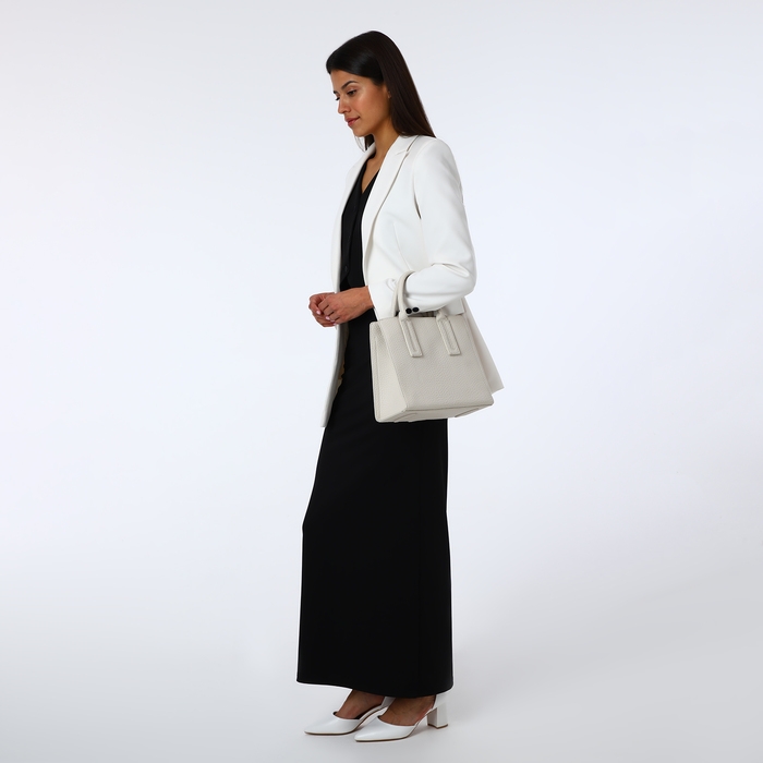 Сумка женская на молнии, TEXTURA, средний размер, цвет молочный Сумка женская на молнии, TEXTURA, средний размер, цвет молочный