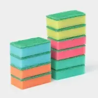 Набор губок для посуды с чистящим слоем Доляна &laquo;Эконом&raquo;, 7.5&times;4.5&times;2.5 см, 10 шт.