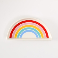 Сувенир керамика подставка под кольца "Радуга" 12х6х1,6 см