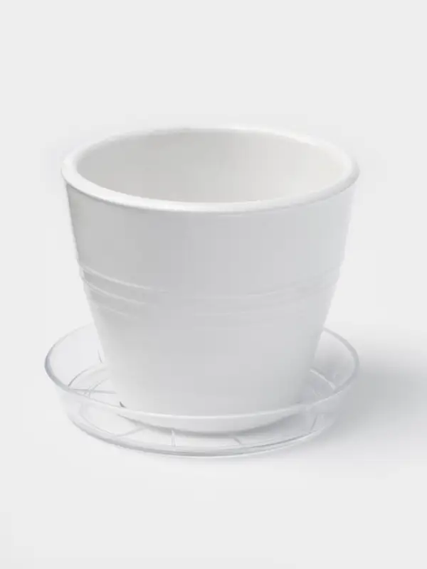 Поддон для цветочных горшков, d=10 см, пластиковый, прозрачный