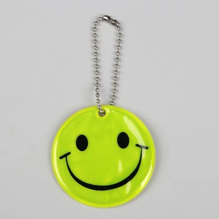 Светоотражающий элемент &laquo;Смайлик-улыбка&raquo;, двусторонний, d=5 см, жёлтый