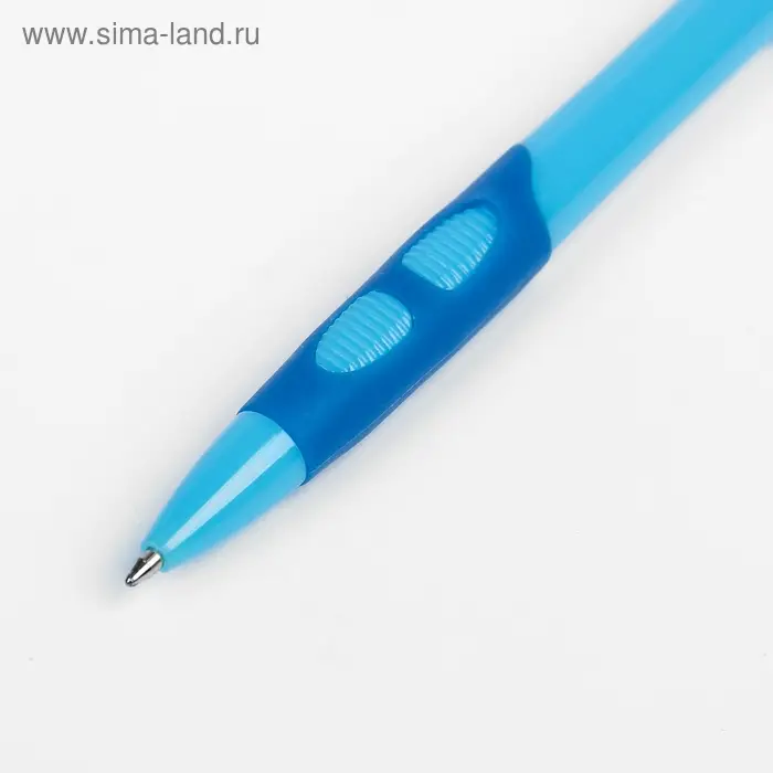 Ручка шариковая, 0.5 мм, стержень синий, с резиновым держателем, корпус МИКС