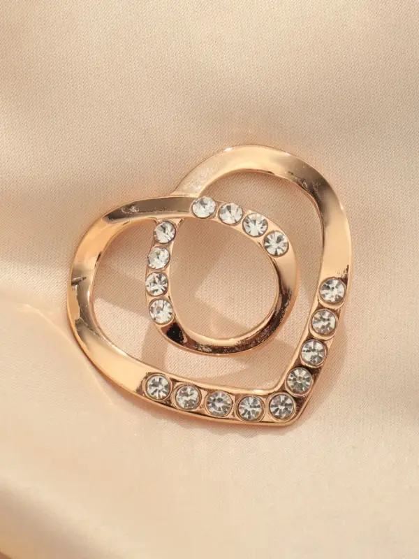 Муфта для платка &laquo;Сердце&raquo; линейное, цвет белый в золоте