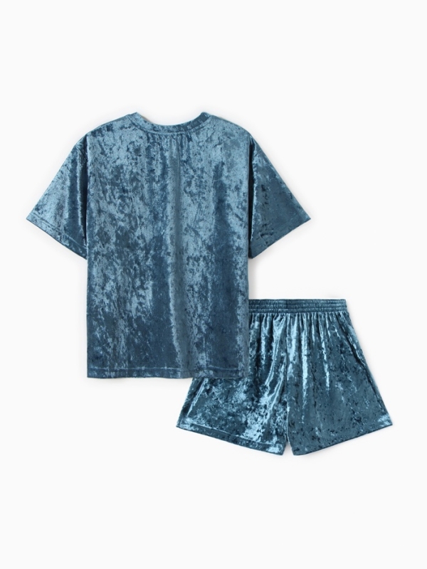 Комплект женский (футболка и шорты) KAFTAN Velvet р. 44-46, синий