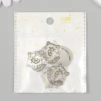 Металлический элемент, декоративная подвеска &laquo;Арт Узор. Русский характер: Медведь&raquo;, 2.5&times;2.4 см