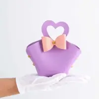 Кожанная подарочная сумочка 10,5 х 5 х 6 см сиреневая