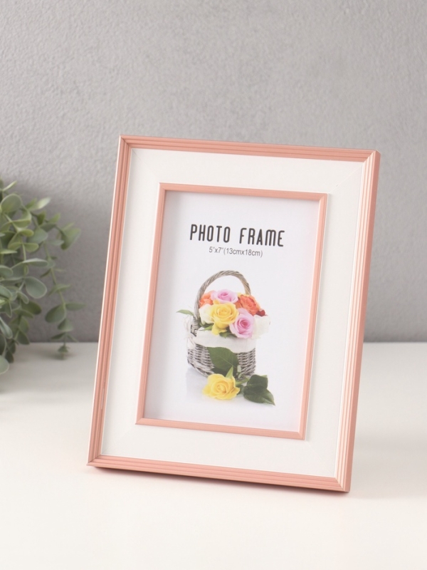 Фоторамка пластик 13х18 см "Романтизм" розовая 2,5х19,2х24,2 см