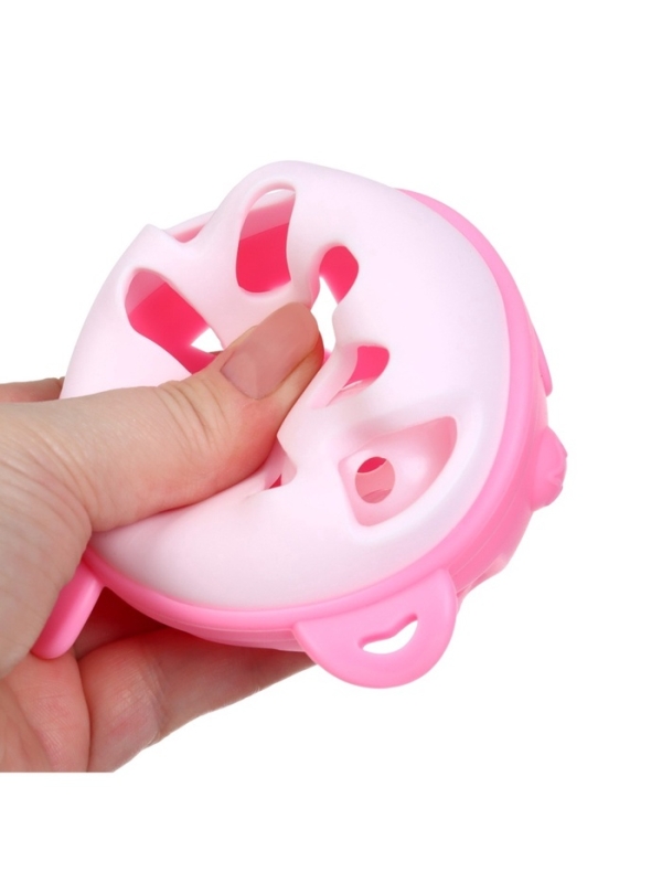 Прорезыватель силиконовый для зубов с погремушкой Крошка Я &laquo;Рыбка&raquo;, в кейсе, розовый