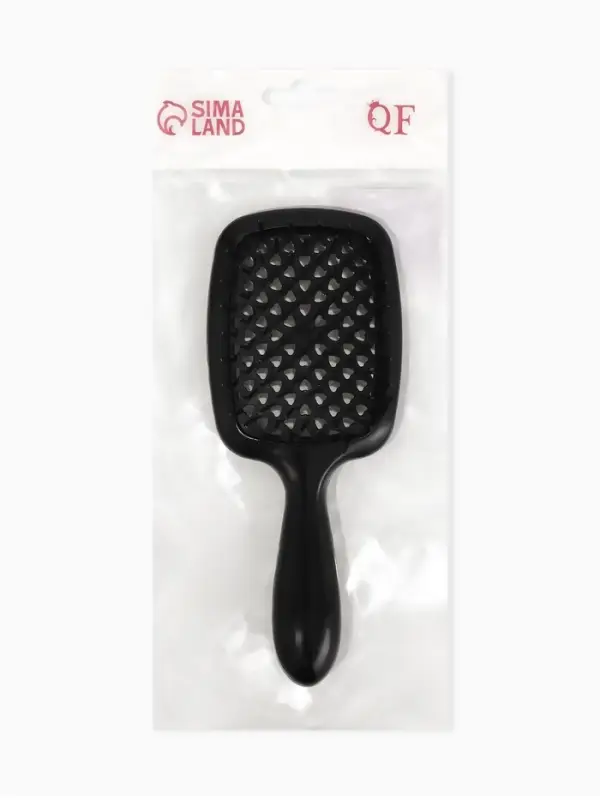 Расчёска массажная прям-к 7,5*17&plusmn;1см черн пак QF