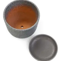 Горшок цветочный  с поддоном 2,9 л, серый керамика "Пряности" (М)