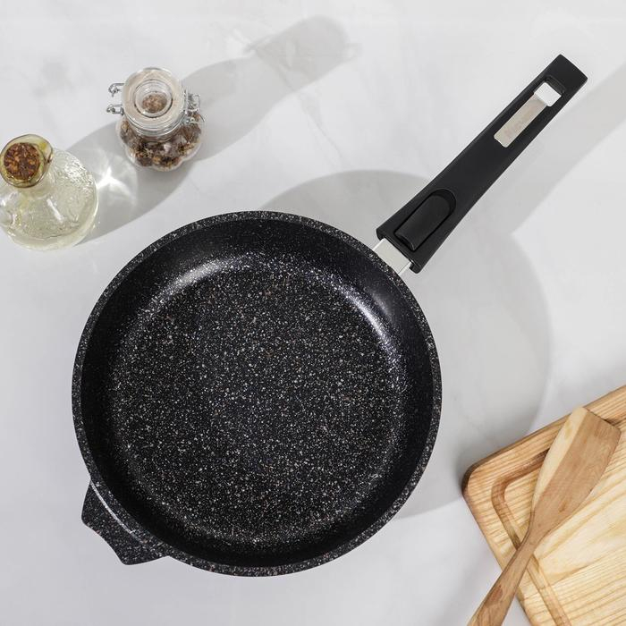 Сковорода &laquo;Гранит Star&raquo;, d=24 см, съёмная ручка, антипригарное покрытие, цвет чёрный