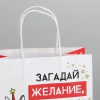 Пакет подарочный новогодний &laquo;Загадай желание&raquo;, 22 х 22 х 11 см