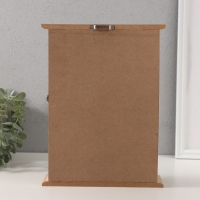 Ключница дерево 6 крючков "Отпечаток листьев. Ключи и сердце" зелень 6,5х20х26,5 см