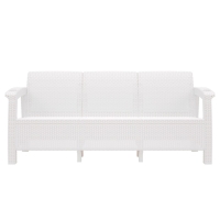 Диван "Ротанг" 3-х местный, с подстаканниками, 188 см х 70 см х 79 см, цвет белый Диван "Ротанг" 3-х местный, с подстаканниками, 188 см х 70 см х 79 см, цвет белый