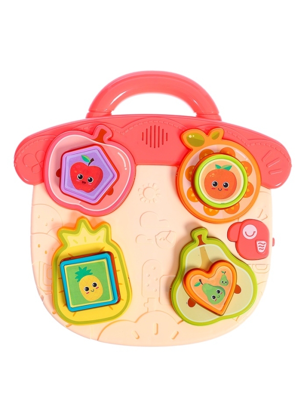 ЗАБИЯКА Музыкальная игрушка "Бизидоска" SL-07255 фрукты, звук, свет,цвет МИКС