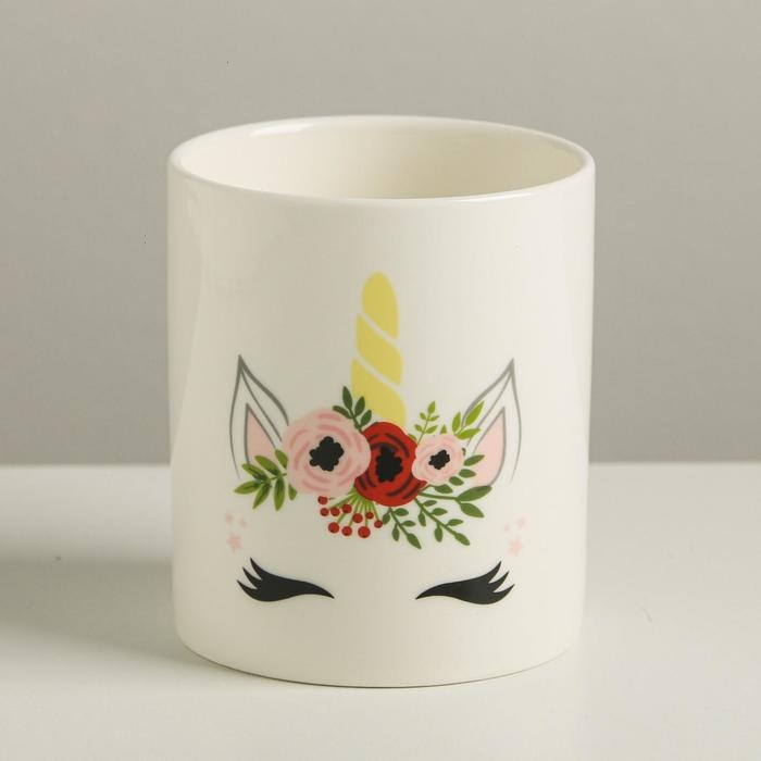 Горшок для цветов &laquo;Единорог&raquo;, 8 х 9.5 см