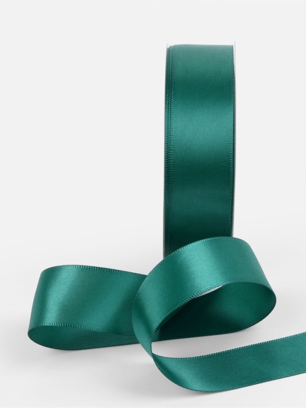 Лента атласная двухсторонняя №0589 25мм*25&plusmn;1м изумрудный TR