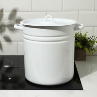 Кастрюля цилиндрическая, 12 л, индукция, цвет белый