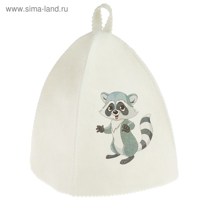 Шапка для бани с детской термопечатью Шапка для бани с детской термопечатью "Енот"