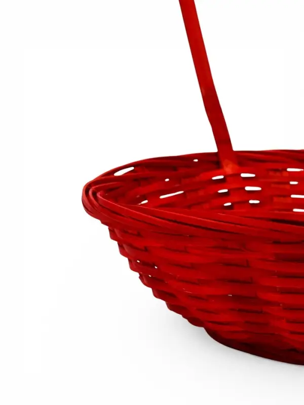 Корзина плетеная 20 х 20 х _ см, ручка h=21 см красный