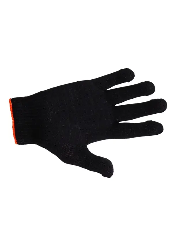 Перчатки рабочие, хб, вязка 7 класс, 5 нитей, размер 9, без покрытия, чёрные