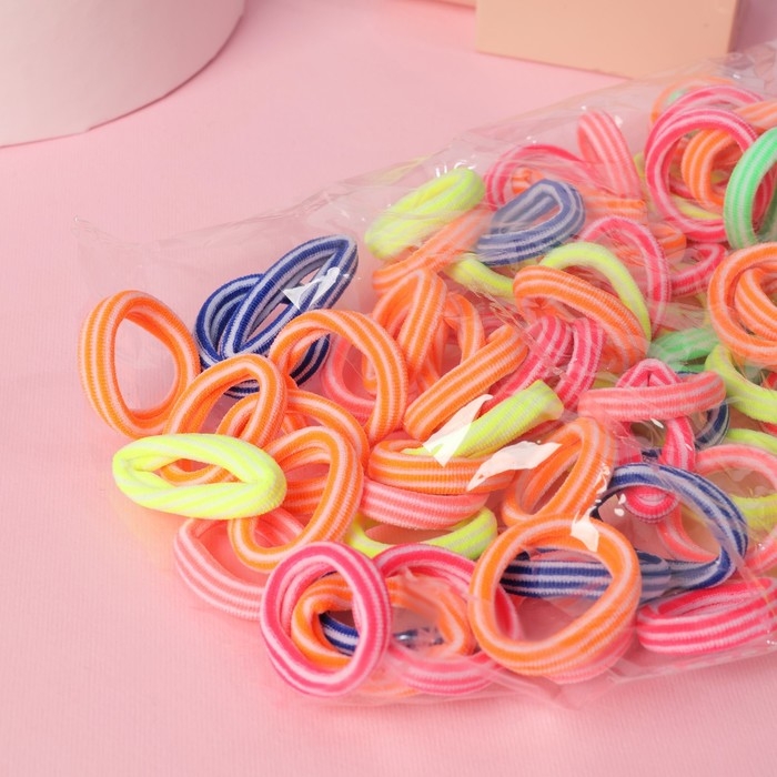 Резинка для волос Резинка для волос "Махрушка спорт" (набор 100 шт) полоски яркость, 2,5 см