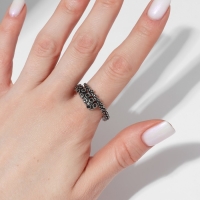 Кольцо &laquo;Щупальца&raquo;, цвет чернёное серебро, безразмерное