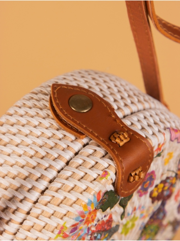 Сумка плетеная ротанг Сумка плетеная ротанг "Бабочки", 15х6х60 см