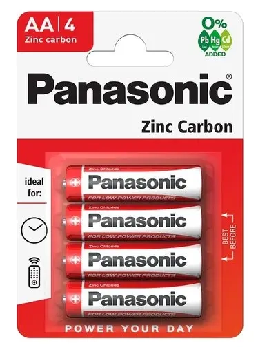 Батарейка Panasonic R6 AA BL4 Zinc Carbon 1.5V