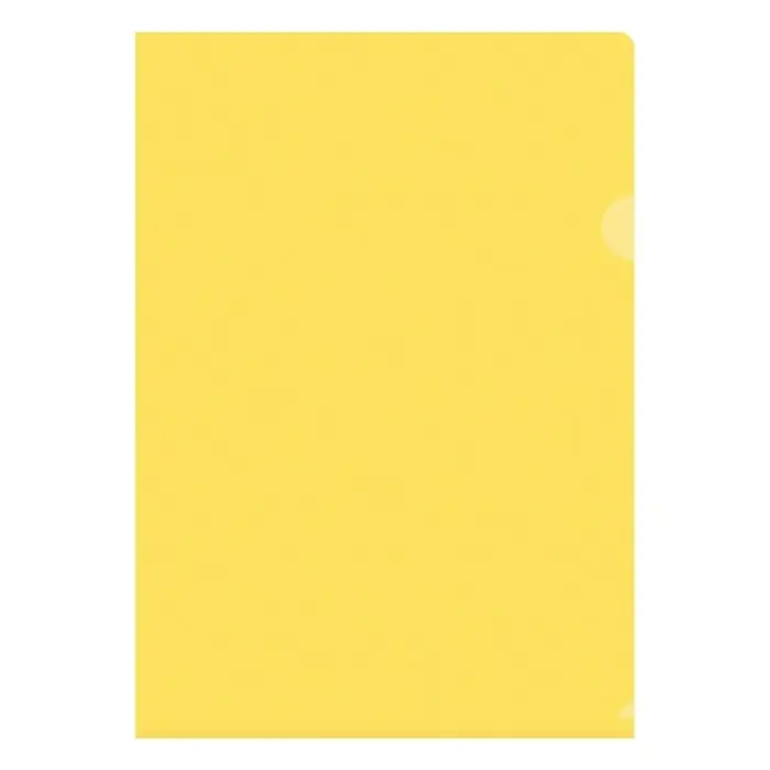 Папка-уголок А4, 150 мкм, Calligrata, прозрачная, жёлтая