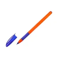 Ручка шариковая ErichKrause U-109 Orange Stick&Grip, игольчатый узел 1.0 мм, чернила синие, резиновый держатель, супермягкое письмо