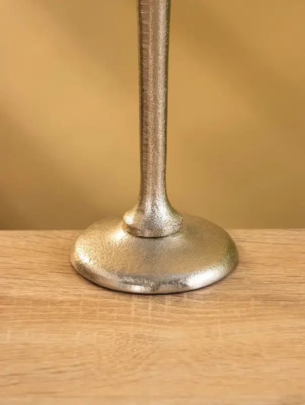 Подсвечник "Лёд" алюминий 28 см, цв. серебро